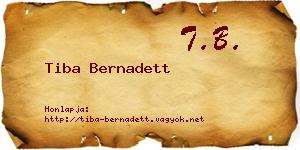Tiba Bernadett névjegykártya